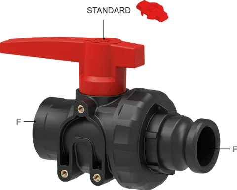 Válvula de esfera de 2 vias – ON-OFF, engate camlock