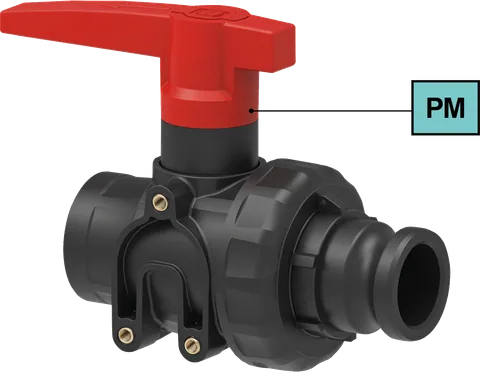 Válvula de esfera de 2 vias para painel – ON-OFF, engate camlock