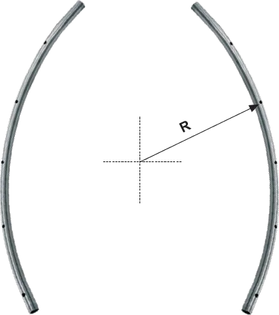 Haste curva de aço inox AISI 304