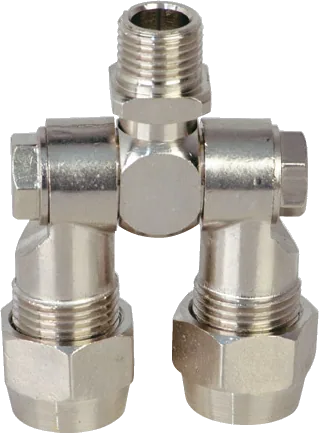 Porta-bico articulado duplo macho com porcas giratórias BSP 3/8”