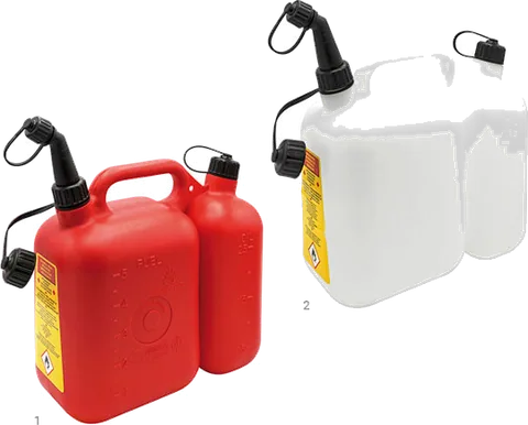 Galão plástico de uso duplo, 5 L + 2,5 L